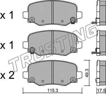 Trusting 1018.1 - Kit pastiglie freno, Freno a disco autozon.pro