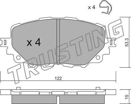 Trusting 1086.0 - Kit pastiglie freno, Freno a disco autozon.pro