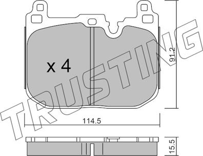 Trusting 1039.4 - Kit pastiglie freno, Freno a disco autozon.pro