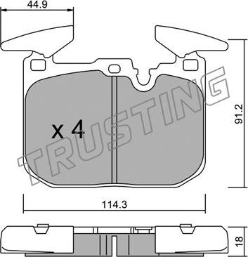 Trusting 1039.0 - Kit pastiglie freno, Freno a disco autozon.pro