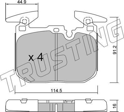 Trusting 1039.3 - Kit pastiglie freno, Freno a disco autozon.pro