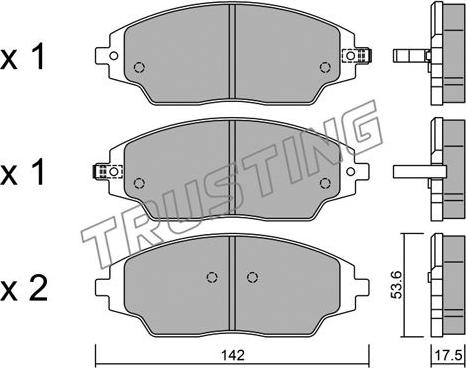 Trusting 1032.0 - Kit pastiglie freno, Freno a disco autozon.pro