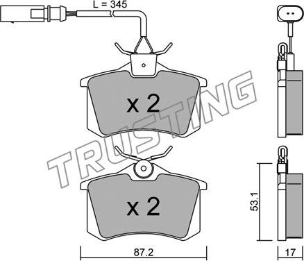 Trusting 102.6 - Kit pastiglie freno, Freno a disco autozon.pro