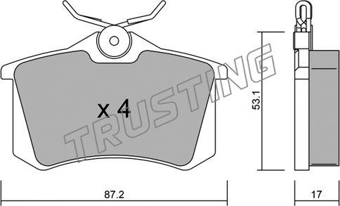 Trusting 102.1 - Kit pastiglie freno, Freno a disco autozon.pro