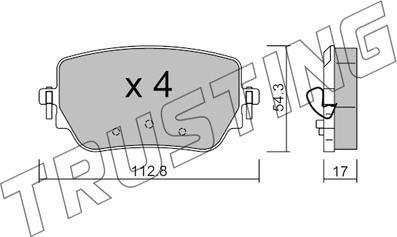 Trusting 1196.0 - Kit pastiglie freno, Freno a disco autozon.pro