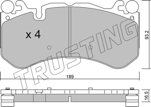 Trusting 1198.0 - Kit pastiglie freno, Freno a disco autozon.pro