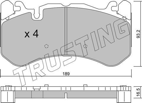 Trusting 1198.1 - Kit pastiglie freno, Freno a disco autozon.pro