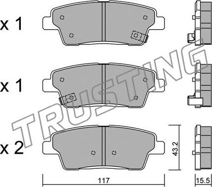 Trusting 1140.0 - Kit pastiglie freno, Freno a disco autozon.pro