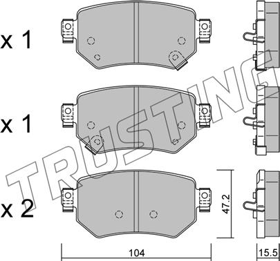 Trusting 1159.0 - Kit pastiglie freno, Freno a disco autozon.pro