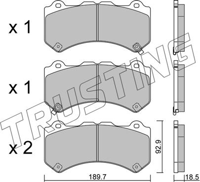 Trusting 1156.0 - Kit pastiglie freno, Freno a disco autozon.pro