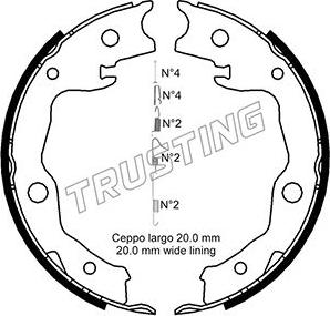 Trusting 115.322K - Kit ganasce, Freno stazionamento autozon.pro