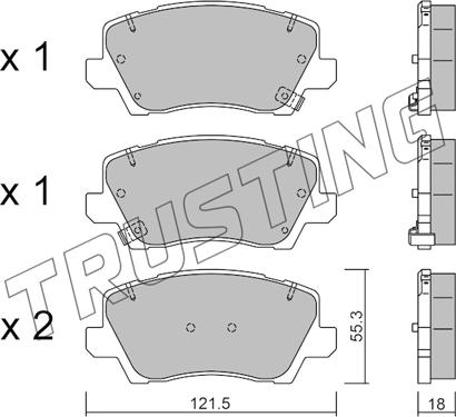 Trusting 1165.0 - Kit pastiglie freno, Freno a disco autozon.pro