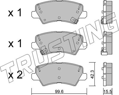 Trusting 1166.0 - Kit pastiglie freno, Freno a disco autozon.pro