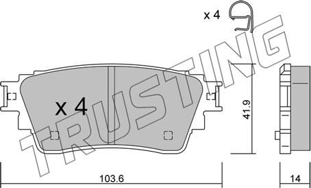 Trusting 1160.0 - Kit pastiglie freno, Freno a disco autozon.pro