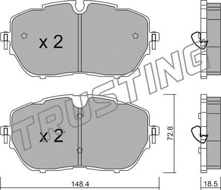 Trusting 1105.0 - Kit pastiglie freno, Freno a disco autozon.pro