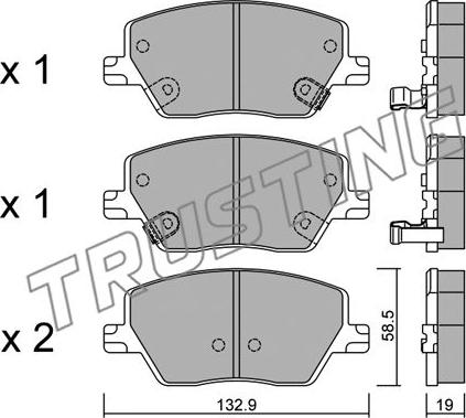 Trusting 1103.0 - Kit pastiglie freno, Freno a disco autozon.pro