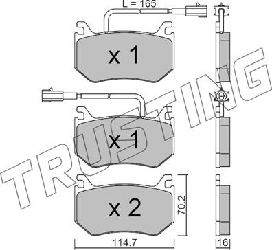 Trusting 1102.0 - Kit pastiglie freno, Freno a disco autozon.pro