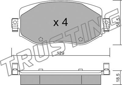 Trusting 1110.0 - Kit pastiglie freno, Freno a disco autozon.pro