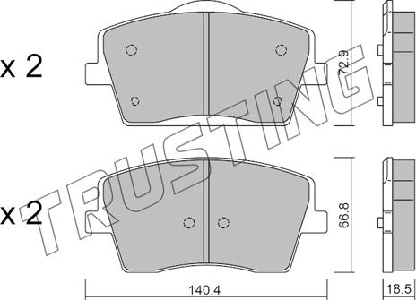 Trusting 1186.0 - Kit pastiglie freno, Freno a disco autozon.pro