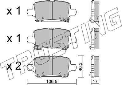 Trusting 1180.0 - Kit pastiglie freno, Freno a disco autozon.pro