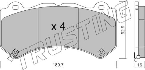 Trusting 1182.0 - Kit pastiglie freno, Freno a disco autozon.pro