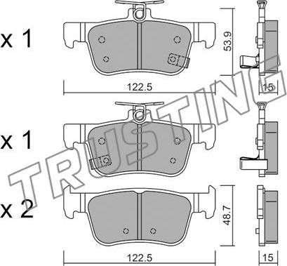 Trusting 1131.0 - Kit pastiglie freno, Freno a disco autozon.pro