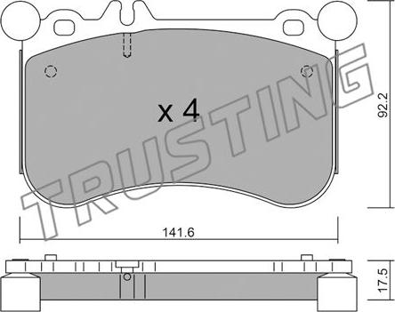 Trusting 1133.0 - Kit pastiglie freno, Freno a disco autozon.pro