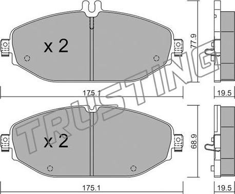 Trusting 1132.0 - Kit pastiglie freno, Freno a disco autozon.pro