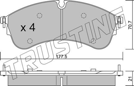 Trusting 1174.0 - Kit pastiglie freno, Freno a disco autozon.pro