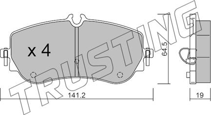 Trusting 1175.0 - Kit pastiglie freno, Freno a disco autozon.pro