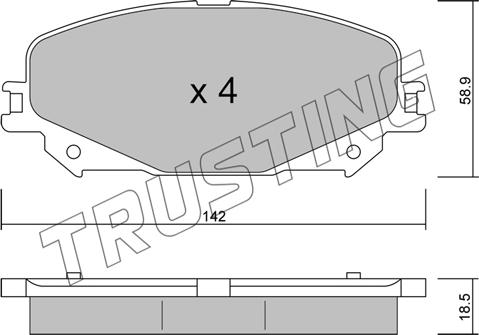 Trusting 1176.0 - Kit pastiglie freno, Freno a disco autozon.pro