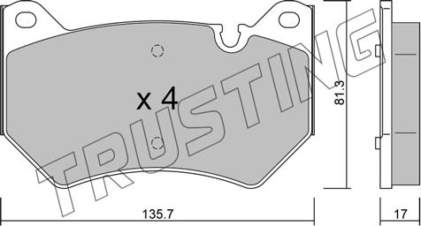 Trusting 1170.0 - Kit pastiglie freno, Freno a disco autozon.pro