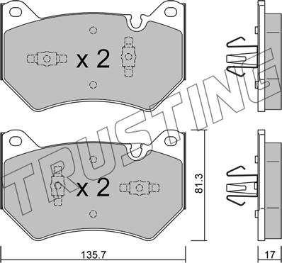 Trusting 1170.1 - Kit pastiglie freno, Freno a disco autozon.pro