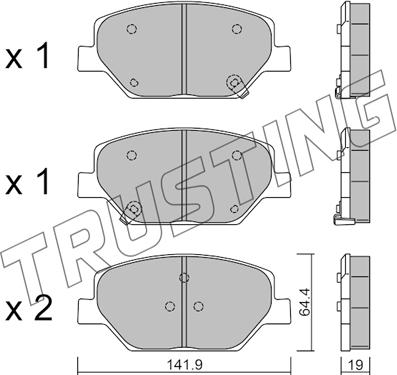 Trusting 1178.0 - Kit pastiglie freno, Freno a disco autozon.pro