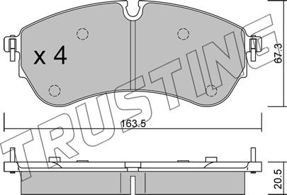 Trusting 1173.0 - Kit pastiglie freno, Freno a disco autozon.pro