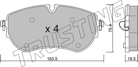 Trusting 1172.0 - Kit pastiglie freno, Freno a disco autozon.pro