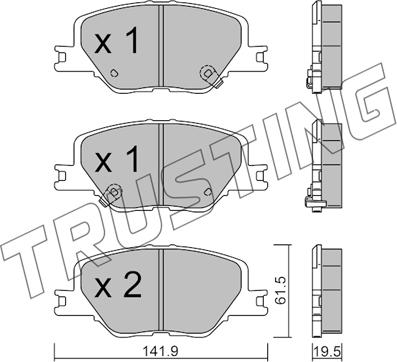 Trusting 1177.0 - Kit pastiglie freno, Freno a disco autozon.pro