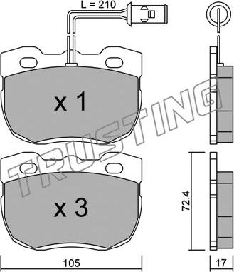 Trusting 180.0 - Kit pastiglie freno, Freno a disco autozon.pro