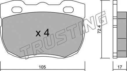 Trusting 180.1 - Kit pastiglie freno, Freno a disco autozon.pro