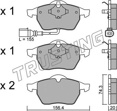 Trusting 188.4 - Kit pastiglie freno, Freno a disco autozon.pro