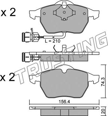 Trusting 188.0 - Kit pastiglie freno, Freno a disco autozon.pro