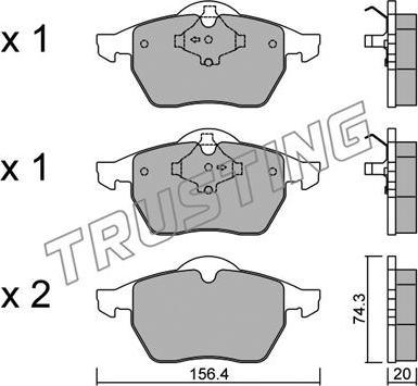 Trusting 188.1 - Kit pastiglie freno, Freno a disco autozon.pro