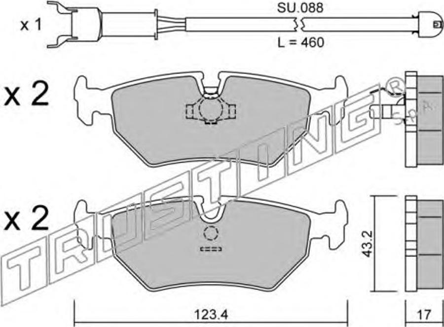 Trusting 182.0W - Kit pastiglie freno, Freno a disco autozon.pro