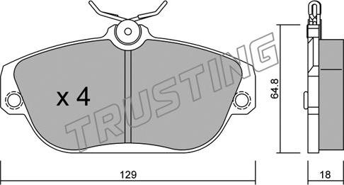 Trusting 134.0 - Kit pastiglie freno, Freno a disco autozon.pro