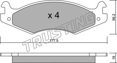 Trusting 135.0 - Kit pastiglie freno, Freno a disco autozon.pro