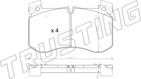 Trusting 1308.0 - Kit pastiglie freno, Freno a disco autozon.pro