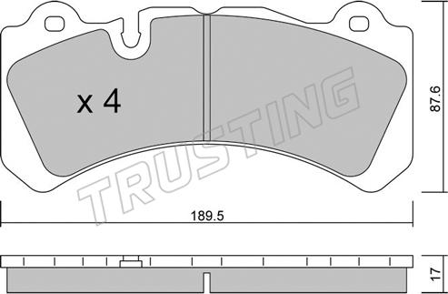 Trusting 1328.0 - Kit pastiglie freno, Freno a disco autozon.pro