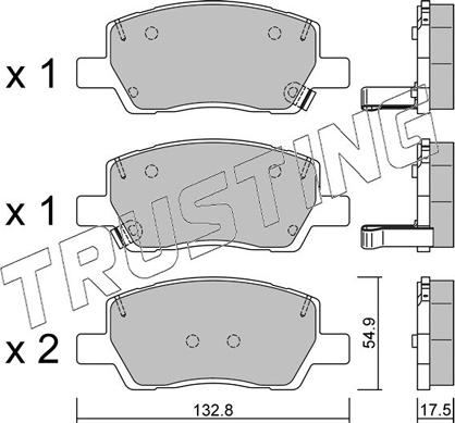 Trusting 1296.0 - Kit pastiglie freno, Freno a disco autozon.pro