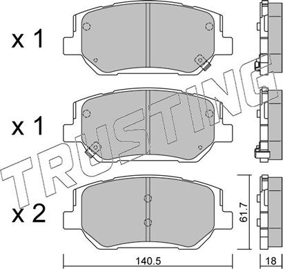 Trusting 1297.0 - Kit pastiglie freno, Freno a disco autozon.pro