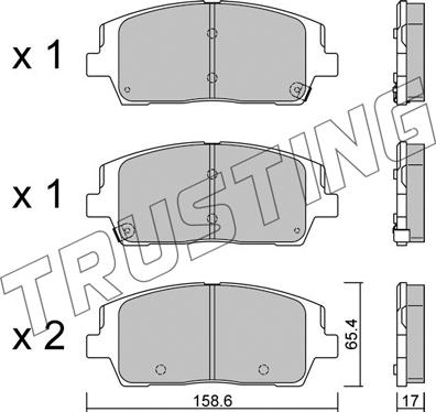 Trusting 1244.0 - Kit pastiglie freno, Freno a disco autozon.pro